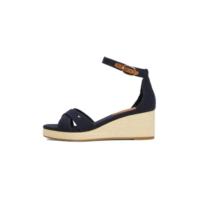 Afbeelding van Tommy Hilfiger Sandalen met sleehak, Dames, Maat: 40, Space blue Katoen