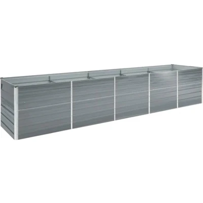 Afbeelding van Plantenbak verhoogd 400x80x77 cm gegalvaniseerd staal grijs