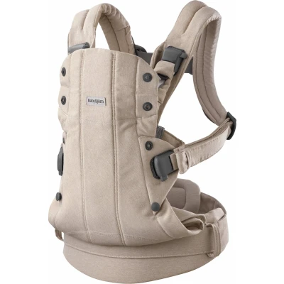 Afbeelding van BabyBjörn Draagzak Harmony Geweven mélange Lichtbeige Buikdrager Rugdrager Ergonomisch Zachte details