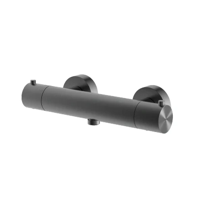 Afbeelding van HotBath Archie Thermostatische douchemengkraan met 1/2&quot; doucheslang onderaansluiting Geborsteld Gunmetal PVD AR088BGP