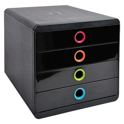 Image de Exacompta Set de tiroirs bureau Pop Box avec 4 Noir