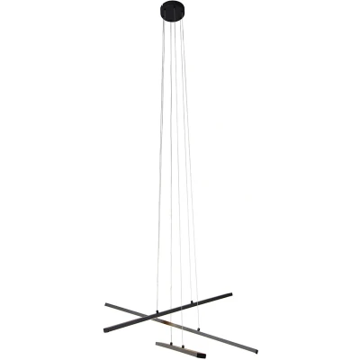 Afbeelding van QAZQA Hanglamp zwart incl. LED 3 staps dimbaar lichts Jolanta