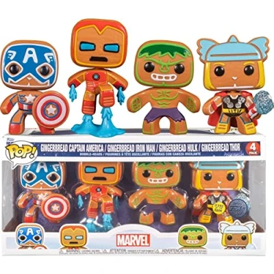 Afbeelding van Funko Pop! 4 Pack: Marvel Holiday Gingerbread Glow in the Dark Exclusive