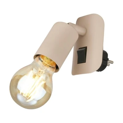 Afbeelding van BRILONER Applique murale intérieure avec interrupteur, orientable, douille E27, prise de courant, lampe lecture, salon, murale, couloir, éclairage mural, 9,5 x 6,7 7,8