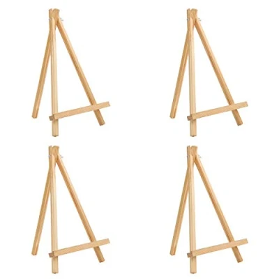 Afbeelding van Belle Vous Tafelschildersezel van hout (4 stuks), 30 cm, kleine schildersezel natuurlijk grenenhout, voor het tentoonstellen canvas, schilderijen en lijsten