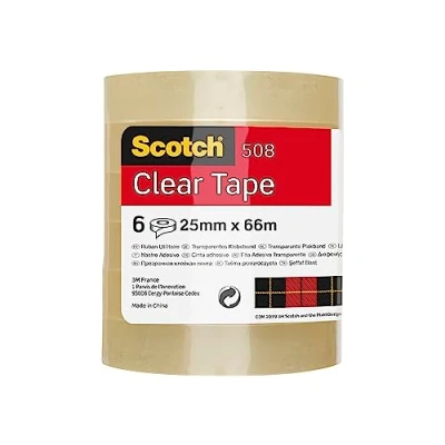 Afbeelding van Scotch 6 rollen transparant plakband 25 mm x 66 m