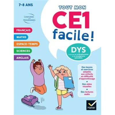 Image de Mon CE1 facile ! Adapté aux enfants DYS ou en difficulté d&#039;apprentissage 8 ans