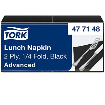 Image de Tork Advanced Lunch Serviette Taille 33 x cm jetable noir (pack de 200)