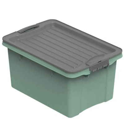 Afbeelding van Rotho compacte opbergdoos 4,5 liter met deksel, kunststof (gerecycled polypropyleen), BPA vrij, groen, A5/4,5 (27,0 x 18,5 15,0 cm)