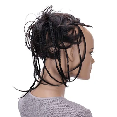 Afbeelding van PRETTYSHOP XXL Haarstukje Haarwokkel Bruids Kapsel Opgestoken Volumineus Golvend Knoet Bruin Zwart Mix G24D