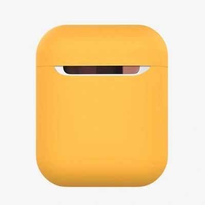 Afbeelding van AirPods 1/2 hoesje Liquid series Siliconen Geel Schokbestendig