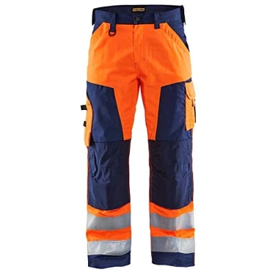 Afbeelding van Blaklader Werkbroek High Vis zonder spijkerzakken 1566 1811 Geel/Marineblauw C64