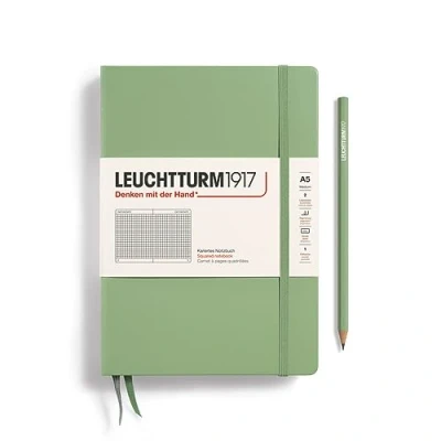 Afbeelding van Leuchtturm1917 A5 Medium Notitieboek Squared / Geruit Sage
