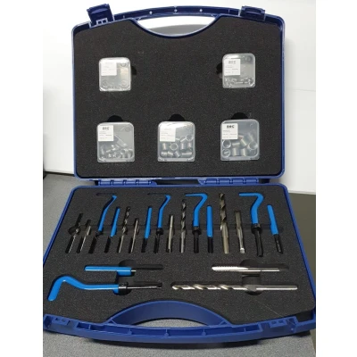 Afbeelding van Schroefdraadreparatie assortiment helicoil M5 M12 met boren en indraaitools helicoils 130 delig