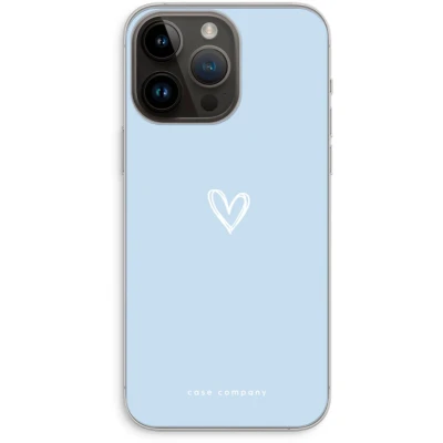 Afbeelding van Case Company® hoesje geschikt voor iPhone 14 Pro Max Klein Hart Blauw Soft Cover Telefoonhoesje Bescherming aan alle Kanten en Schermrand