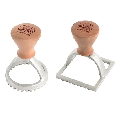 Afbeelding van Marcato Set Raviolè, ronde uitsteekvorm 58 mm + vierkante