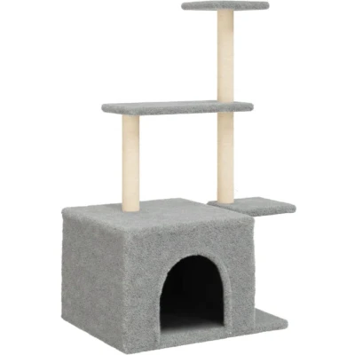 Afbeelding van Kattenmeubel met sisal krabpalen 110 cm lichtgrijs