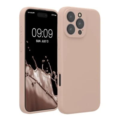 Afbeelding van kwmobile telefoonhoesje geschikt voor Apple iPhone 16 Pro Max TPU backcover met siliconen coating Smartphone case in oudroze