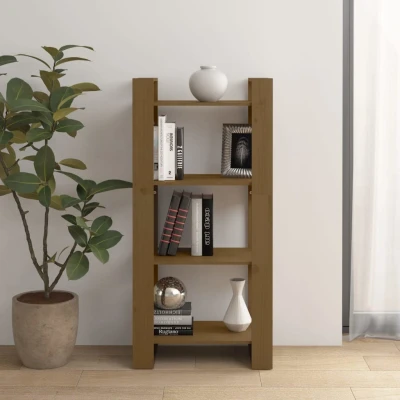 Afbeelding van Boekenkast/kamerscherm 60x35x125 cm massief hout honingbruin