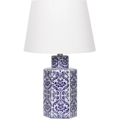 Afbeelding van MARCELIN Tafellamp Wit/Blauw Porselein