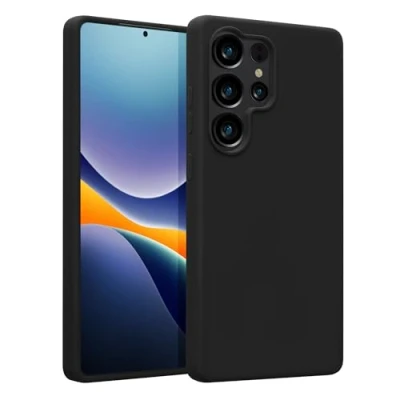 Afbeelding van kwmobile telefoonhoesje geschikt voor Samsung Galaxy S25 Ultra Hoesje met siliconen coating Smartphone case in zwart