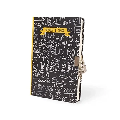 Afbeelding van I TOTAL® geheim dagboek met metalen slot en twee sleutels/geheim DOT pagina&#039;s, dagboek, wit papier (Matematic)