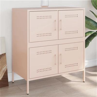 Afbeelding van Dressoir 68x39x79 cm staal roze