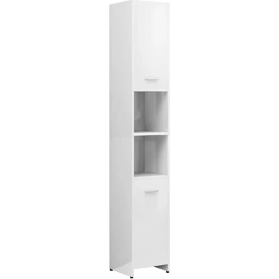 Afbeelding van Badkamerkast 30x30x183,5 cm spaanplaat hoogglans wit