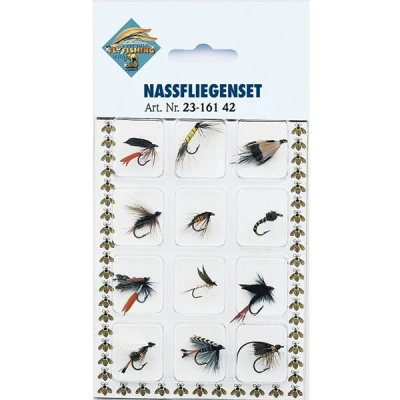 Afbeelding van Behr Wet flies on card, 12 stuks! Vliegvis vlieg