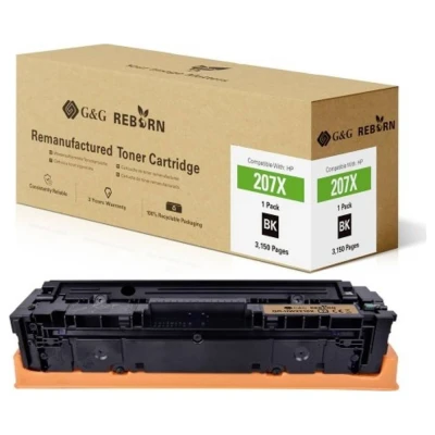 Afbeelding van G&amp;G REBORN 207X gereviseerde Tonercartridge Geschikt voor HP 207A W2210A W2210X zwart