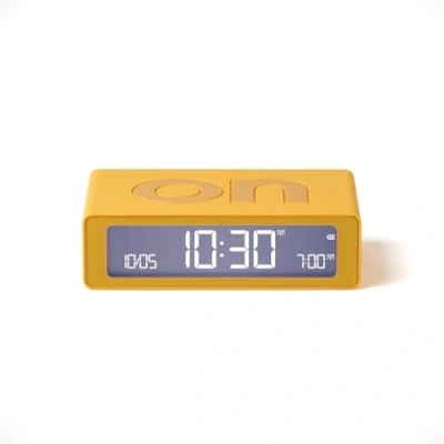 Afbeelding van Lexon Digitale led reiswekker met aan/uit functie, instelbare helderheid, oplaadbaar en aanraakgevoelig, ideaal als wekker voor het bed, geel
