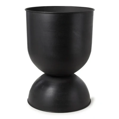Afbeelding van Ferm LIVING Hourglass Medium Sierpot Voor Binnen En Buiten Ø40 Cm Zwart