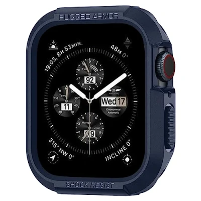 Afbeelding van Spigen Rugged Armor Apple Watch 45MM / 44MM Hoesje Full Protect Blauw