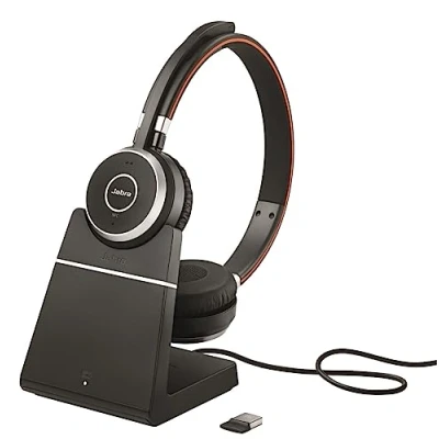 Afbeelding van Jabra Evolve 65 Second Edition MS Teams On Ear headset Telefoon Bluetooth, Radiografisch Stereo Zwart Noise Cancelling, Ruisonderdrukking (microfoon) Incl.