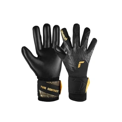 Afbeelding van Reusch Pure Contact Infinity Junior keepershandschoenen voor kinderen, ideaal kunstgras, maat 6,5 cm, zwart/goud
