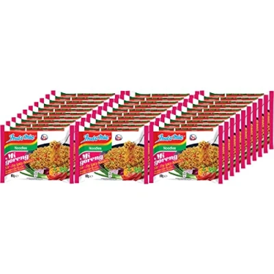 Image de Indomie Boîte de nouilles instantanées frites épicées/pimentées (30 paquets)
