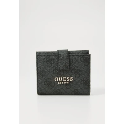 Afbeelding van GUESS Portemonnee Laurel II SLG Petite Trifold Wallet Coal Logo Donkergrijs