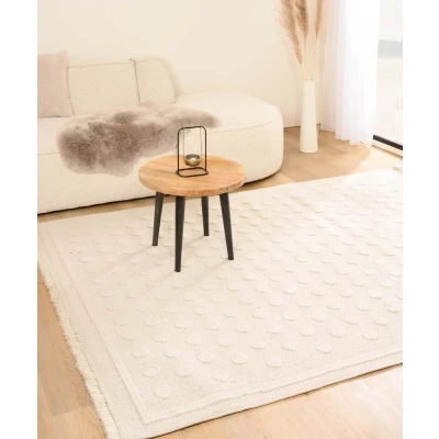 Afbeelding van Japandi Tapijt/Vloerkleed Knit Dots Wit 240x340 Cm