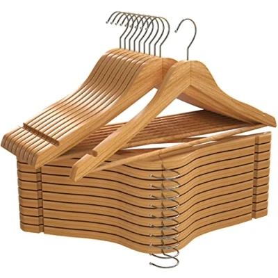 Afbeelding van Utopia Home Hoogwaardige kleerhangers van hout, voor volwassenen, antislip hout (naturel, 20 stuks)