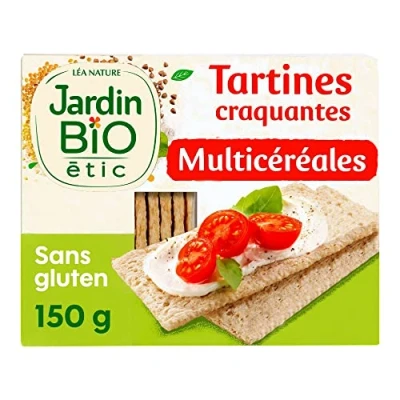 Image de Jardin bio étic Tartines craquantes Multicérérales Sans Gluten Certifié AB Boite de 150g