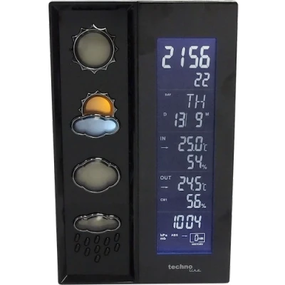 Afbeelding van WS 6650 Modern weerstation met felgekleurde weersymbolen