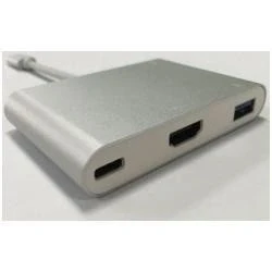 Afbeelding van Nilox USB Type C HDMI/USB 3.0/USB 2.0 M/F Zilver kabeladapter/verloopstukje