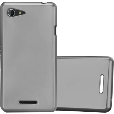 Afbeelding van Cadorabo Hoesje geschikt voor Sony Xperia E3 in METALLIC GRIJS Beschermhoes gemaakt van flexibel TPU silicone Case Cover