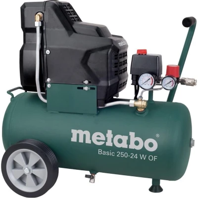 Afbeelding van Metabo Basic 250 24 W OF olievrij compressor 1500W 8 bar 24L 100 l/min 601532000