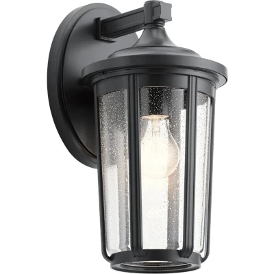 Afbeelding van Kichler LED Wand Buitenlamp Fairfield 1X E27 Max 60W IP44 Dimbaar Black
