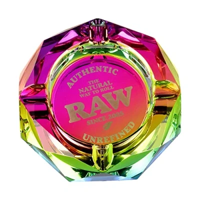 Afbeelding van Raw rainbow glass ashtray