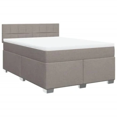 Afbeelding van vidaXL Boxspring met matras stof taupe 140x190 cm