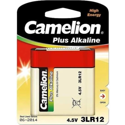 Afbeelding van 3LR12 4,5 volt lege batterij maximaal 3000 mAh, afmetingen ca. 65,0 x 61,5 21,5 mm