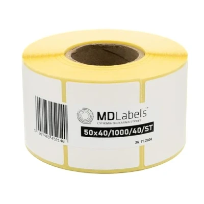 Afbeelding van MD Labels witte thermische etiketten op rol met permanente hechting, voor barcodes, zelfklevende om te schrijven (etiketmaat: 50 x 40 mm)