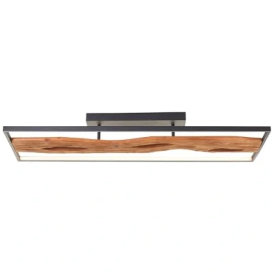 Afbeelding van Plafondlamp zwart met hout Chaumont 100cm G80114/76
